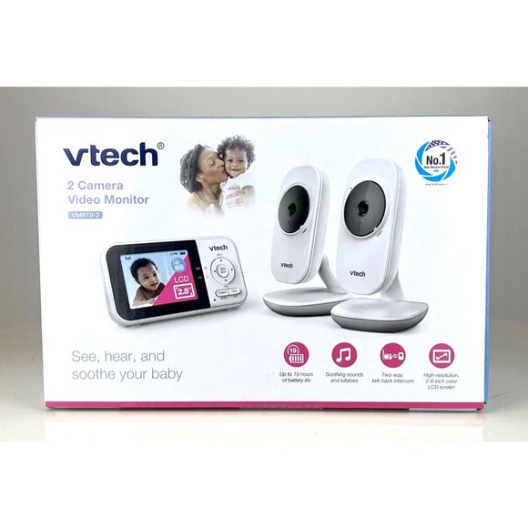 Vtech VM819-2 Baby Monitor 2.8” Screen, 2 Cameras, 1000ft Range, Night Vision - Picture 1 of 12